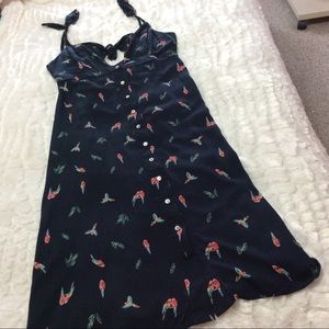Wild Honey Adorable Bird Print Button Front Dress M